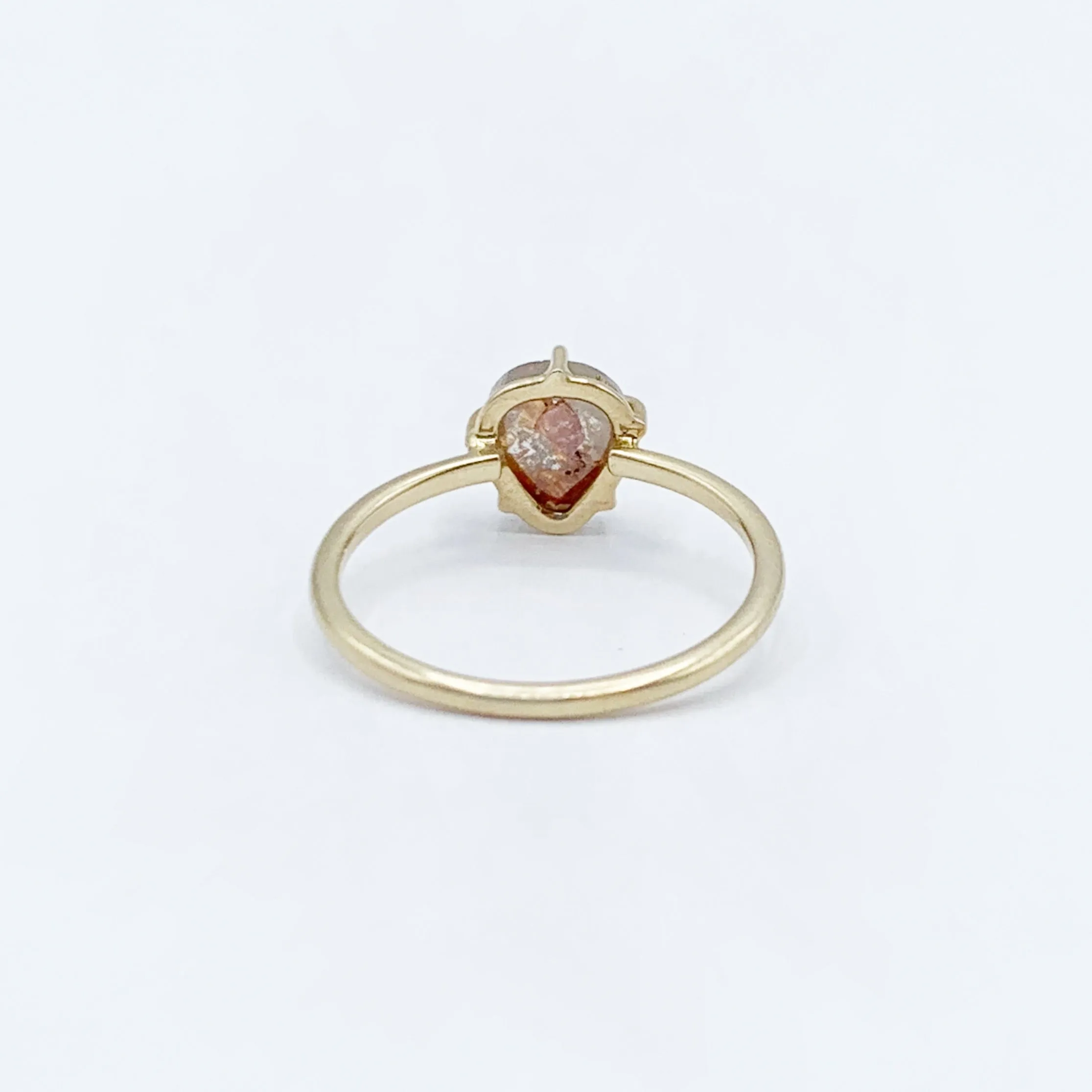 Delicate Pastel Diamond Captured in Gold