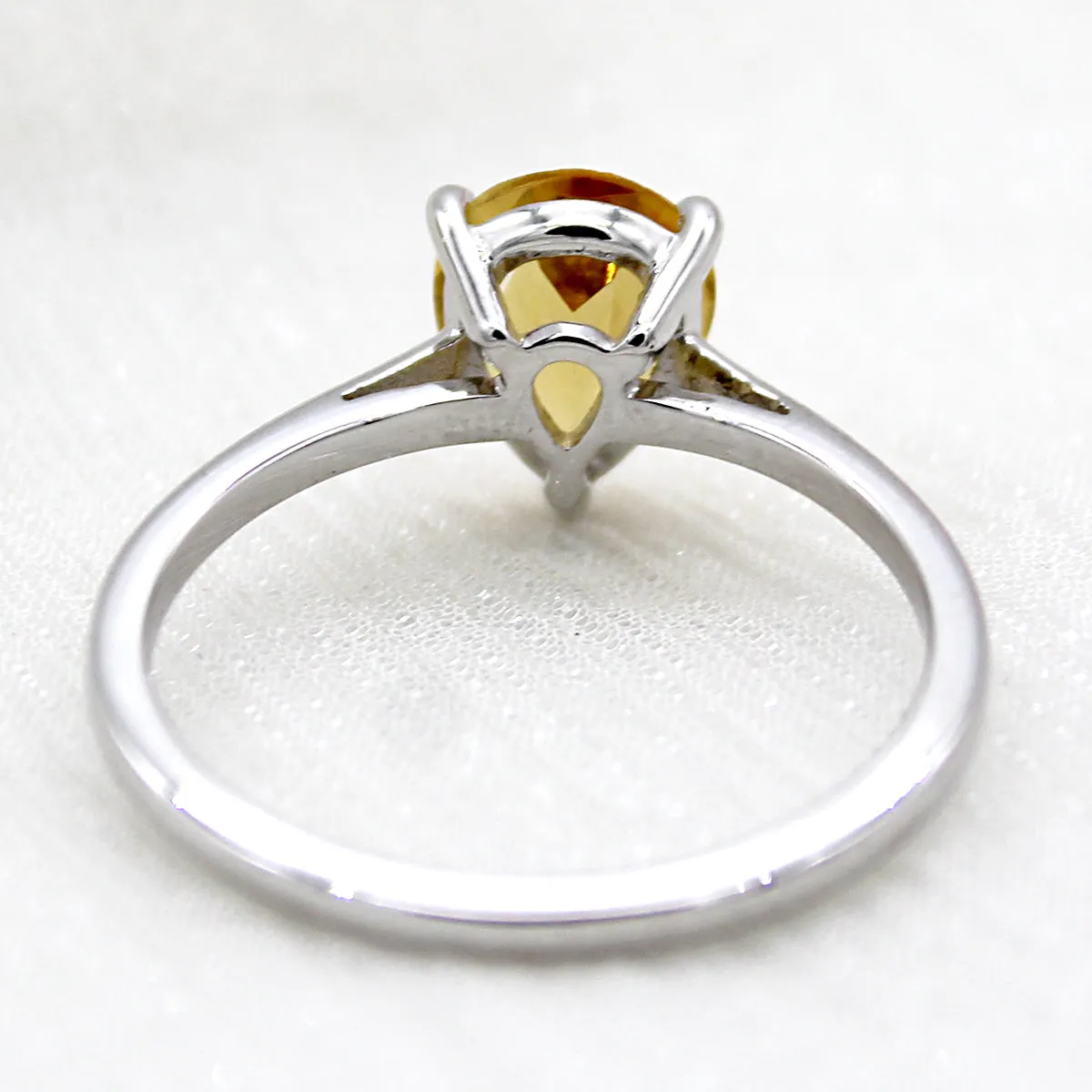 Delicate Pear Shape Citrine Fine Ring