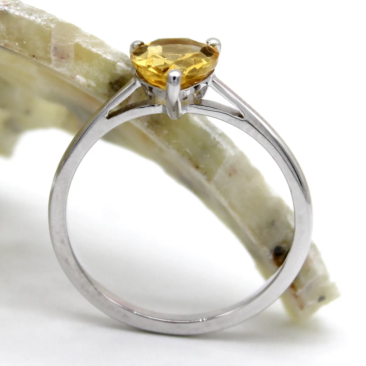 Delicate Pear Shape Citrine Fine Ring