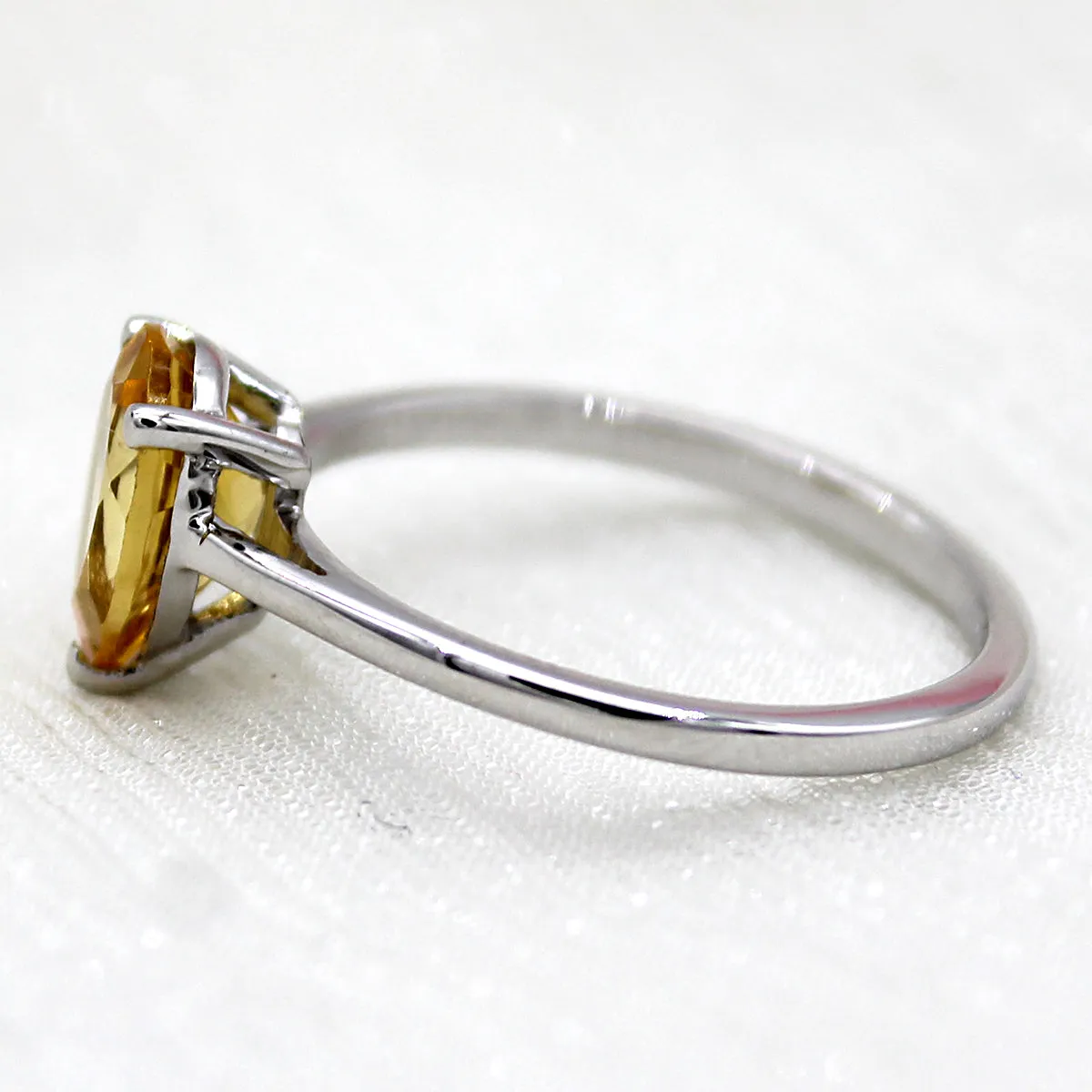 Delicate Pear Shape Citrine Fine Ring