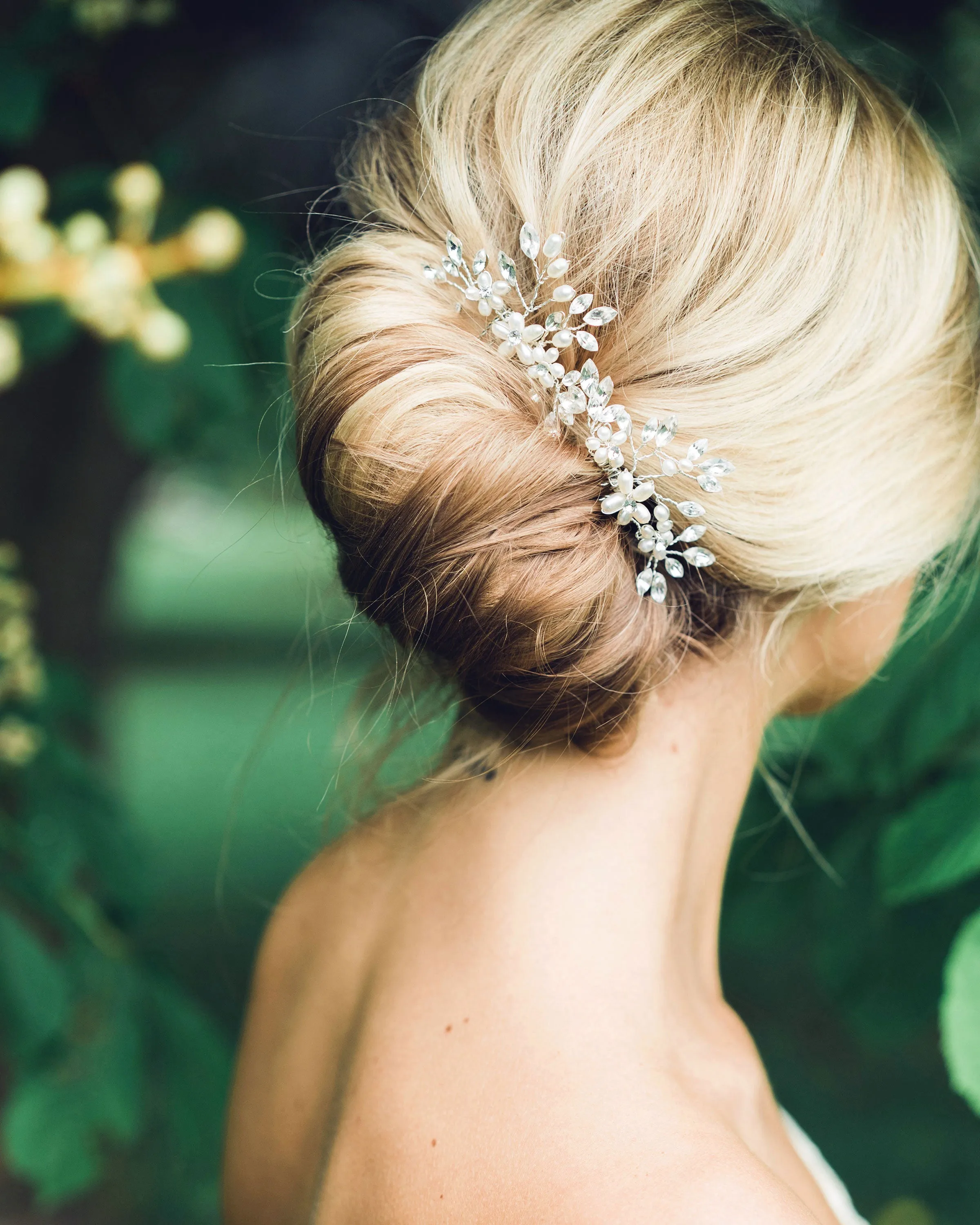 Delicate Pearl & Crystal Combs