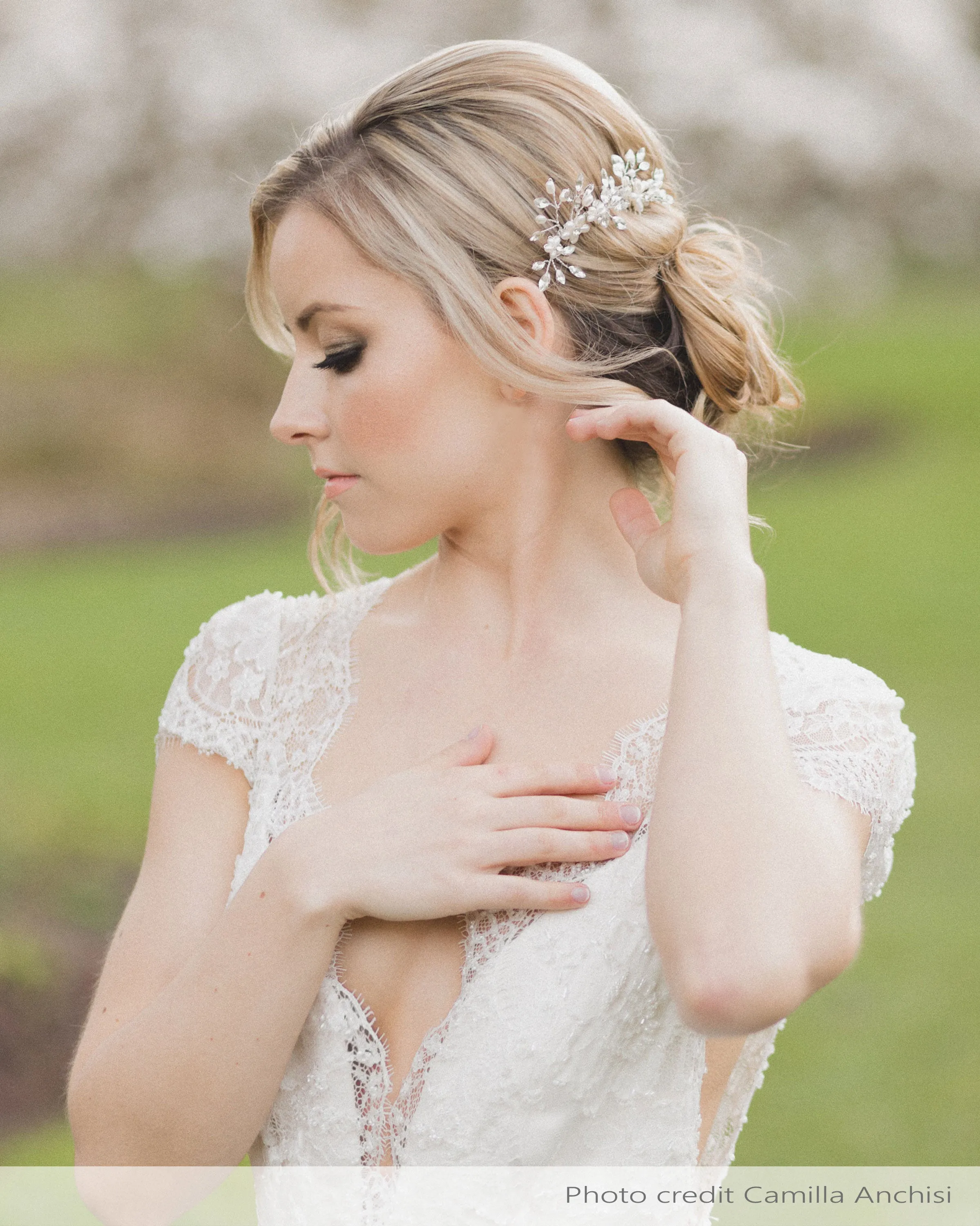 Delicate Pearl & Crystal Combs