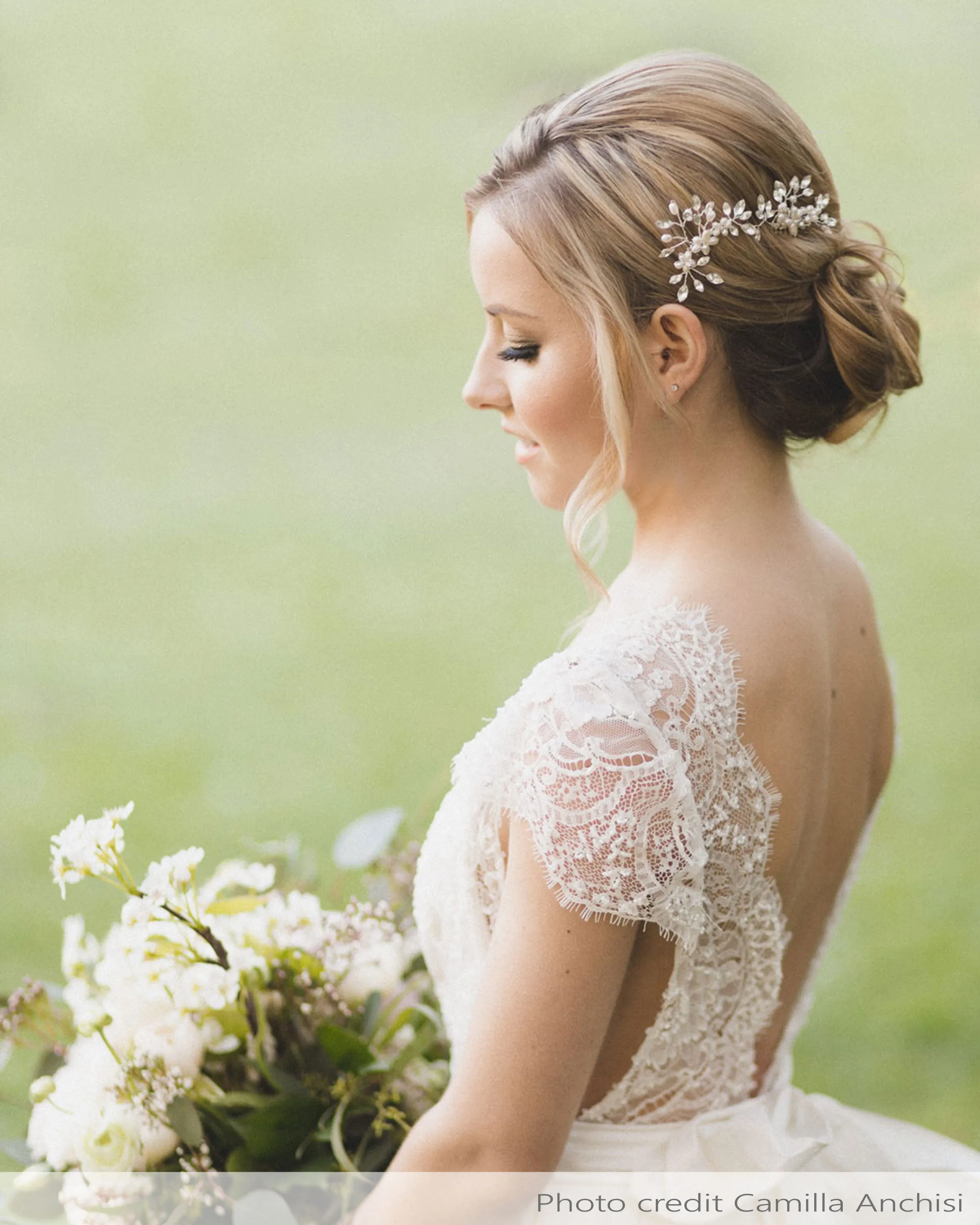 Delicate Pearl & Crystal Combs
