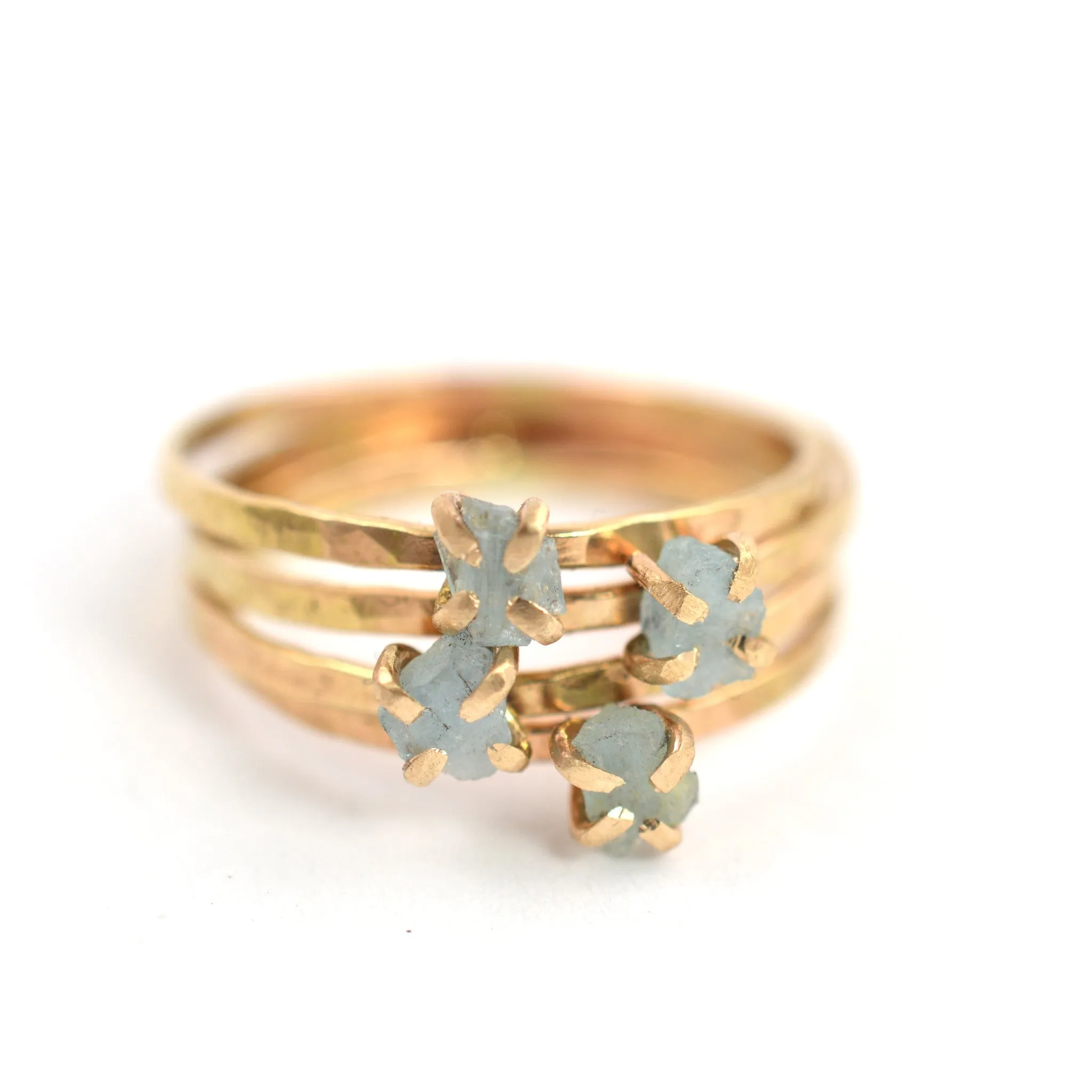Delicate Raw Aquamarine Ring