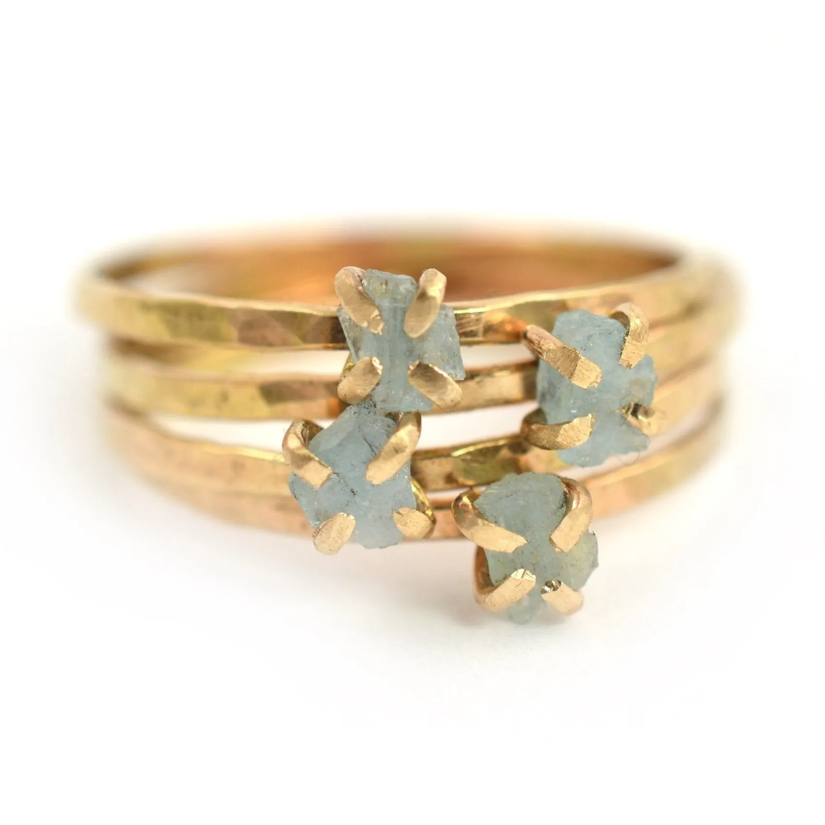 Delicate Raw Aquamarine Ring