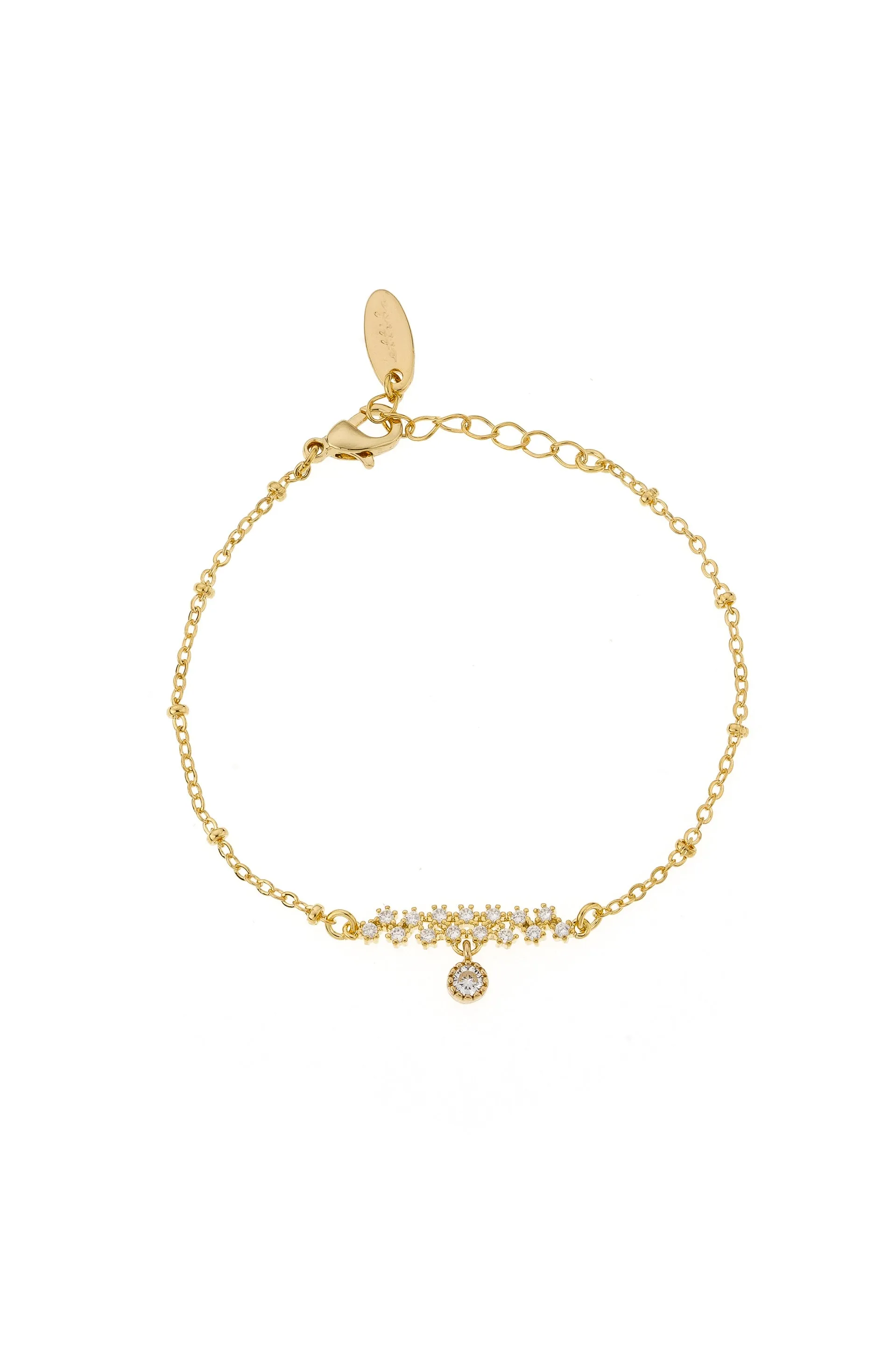 Delicate Shine 18k Gold Plated Bracelet with Crystals