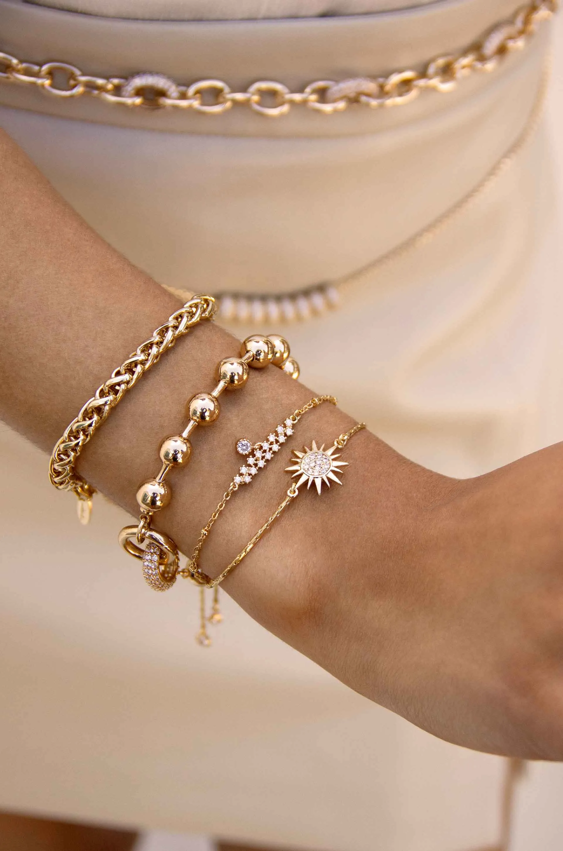 Delicate Shine 18k Gold Plated Bracelet with Crystals