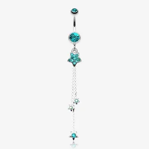 Delicate Star Sparkles Belly Ring