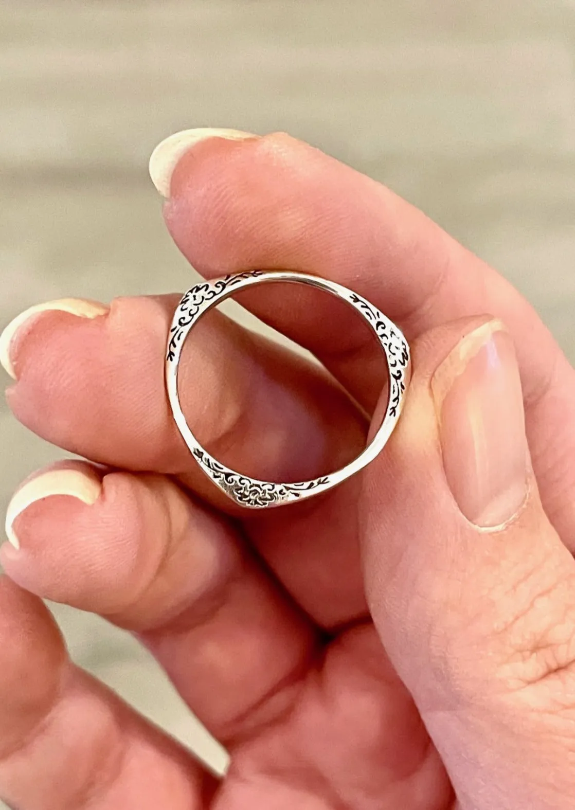 Delicate Three Sided Sterling Silver Ring
