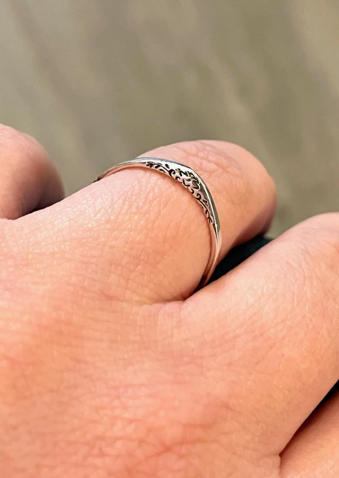 Delicate Three Sided Sterling Silver Ring