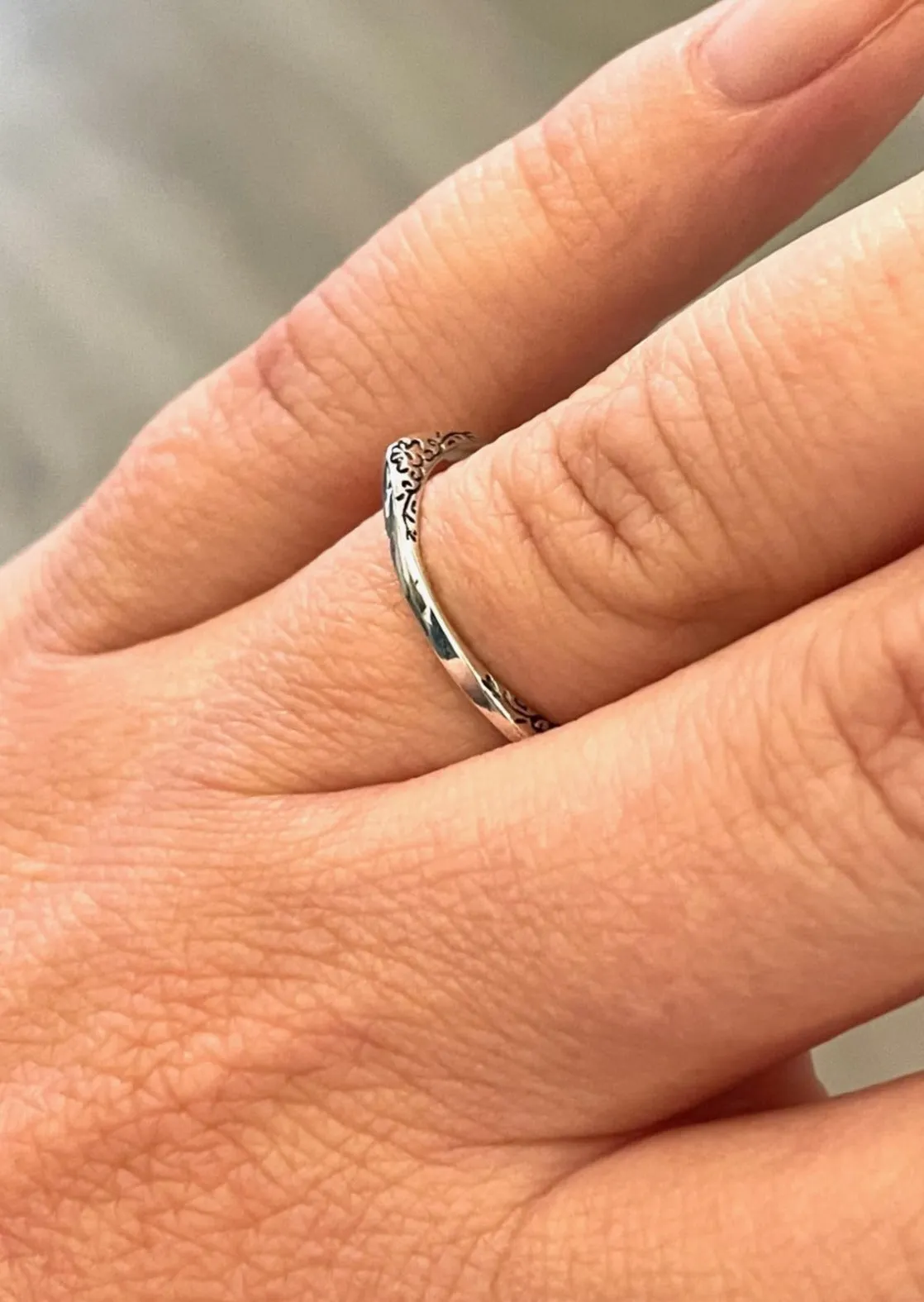 Delicate Three Sided Sterling Silver Ring