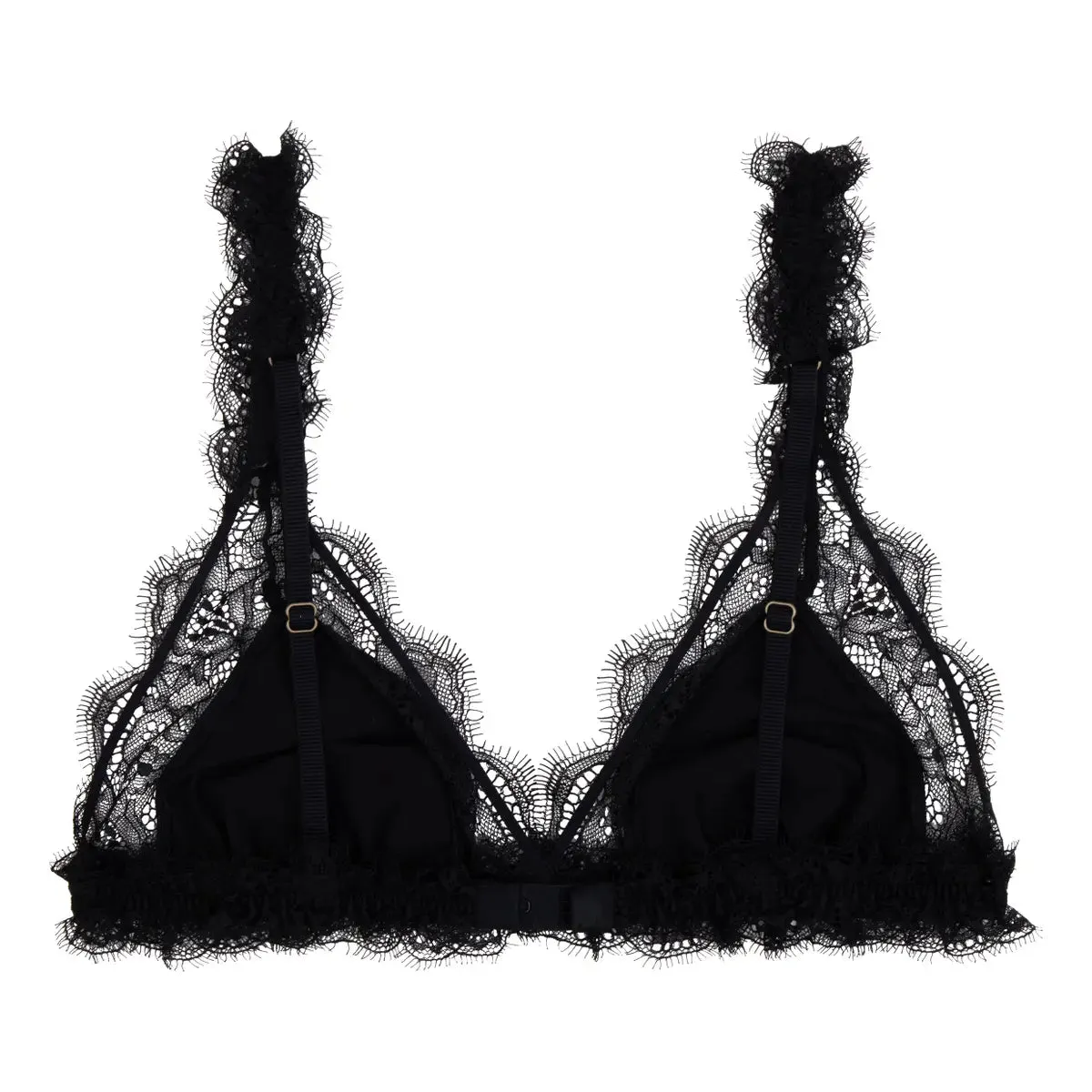 Delicate triangle bralette - LOVE LACE BLACK