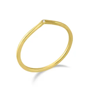 Delicate V 14K Gold & Diamond Ring