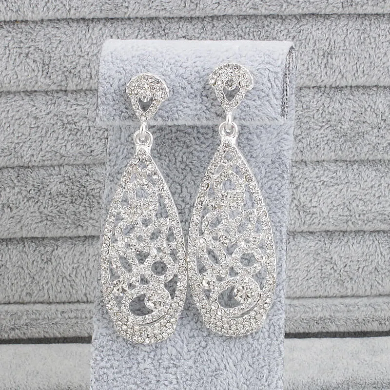 Delicate Wedding Earrings with Rhinestones