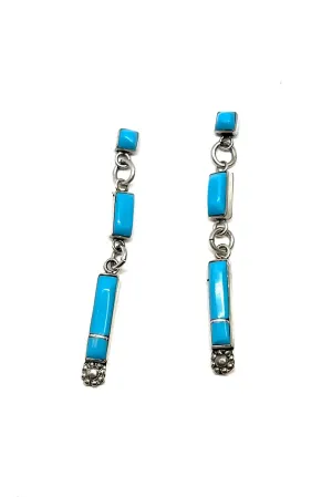 Delicate Zuni Sleeping Beauty Turquoise Earrings
