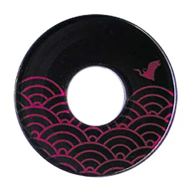 Deluxe Decorated Plastic Tsuba - Wine Namichidori