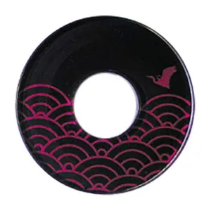 Deluxe Decorated Plastic Tsuba - Wine Namichidori