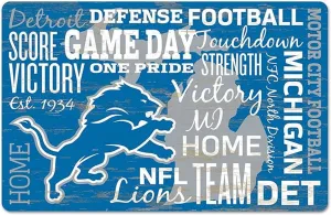 Detroit Lions Sign 11x17 Wood Wordage Design