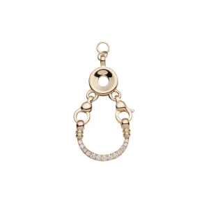 Diamond Horseshoe Locket - Gold