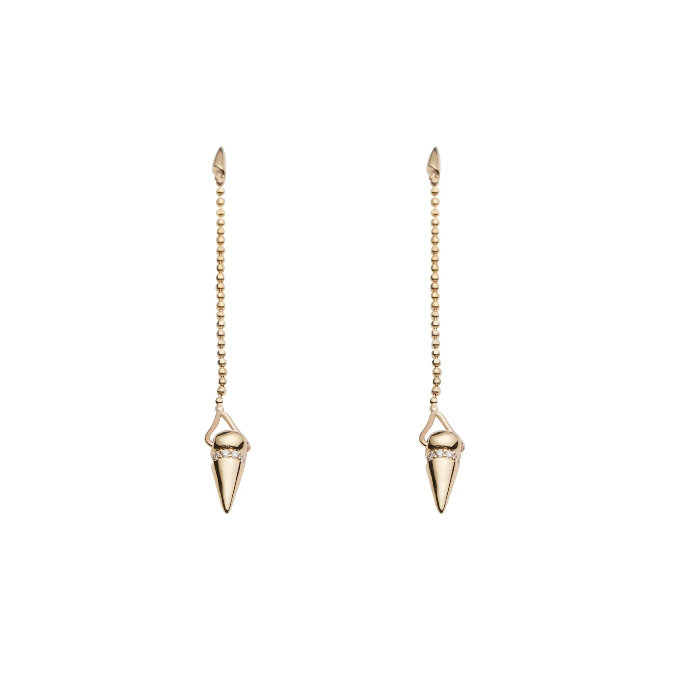 Diamond Spike Drop Earrings - Gold