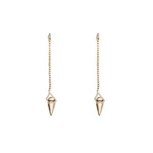 Diamond Spike Drop Earrings - Gold