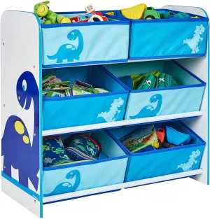 Diddi Dino Kids Toy Storage Unit | 6 Bin Storage | Kids Storage Unit