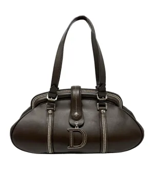Dior Brown Logo Top Handle Bag