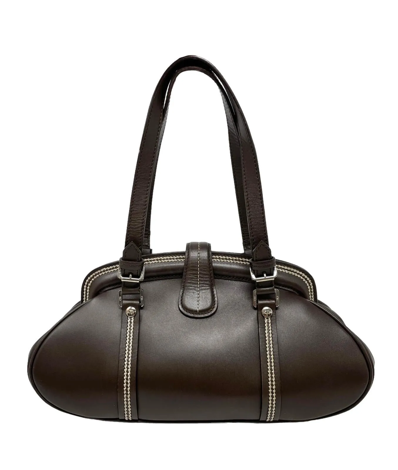 Dior Brown Logo Top Handle Bag