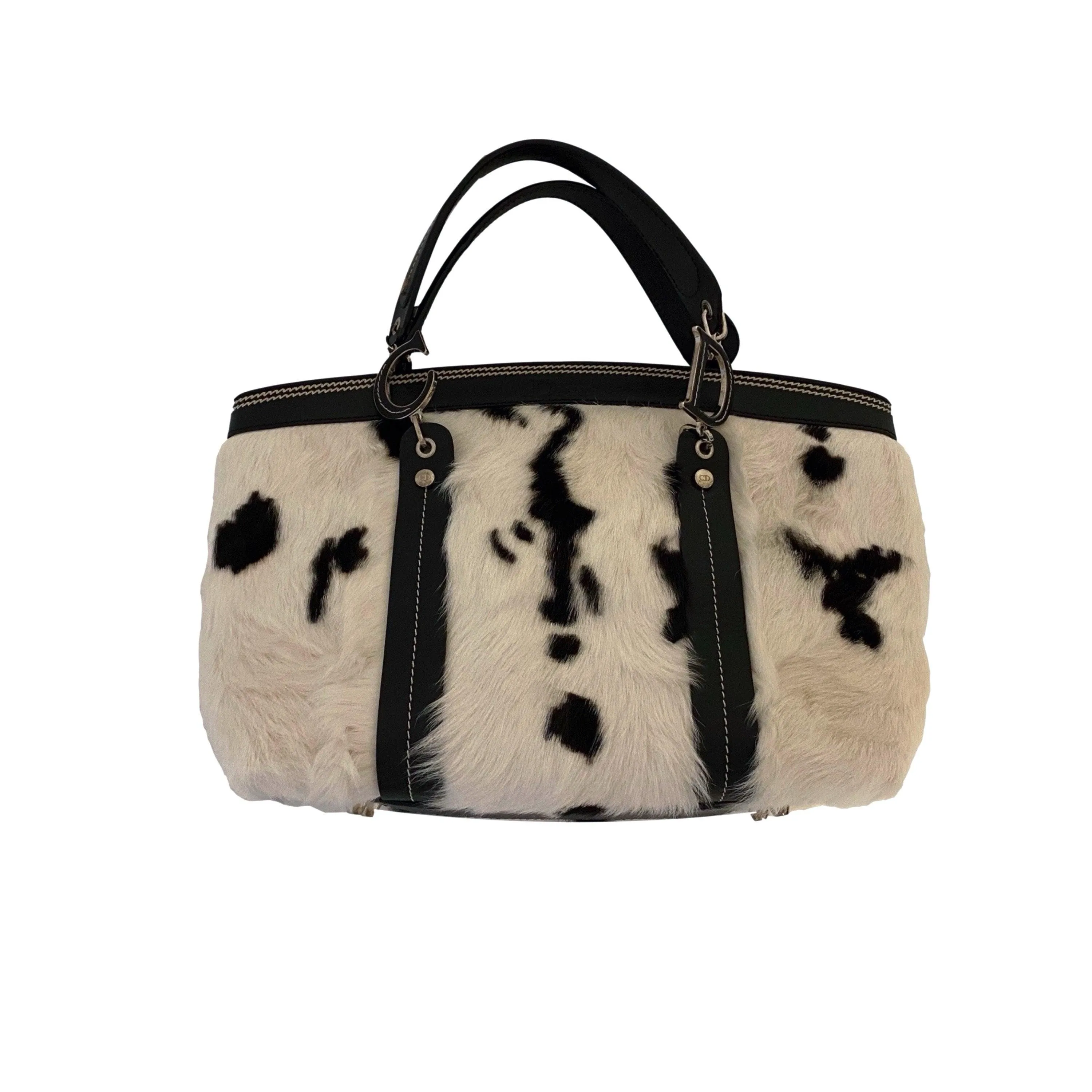Dior Cow Print Top Handle Bag