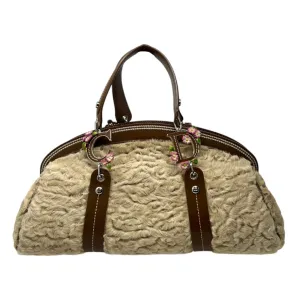 Dior Fur Logo Top Handle Bag