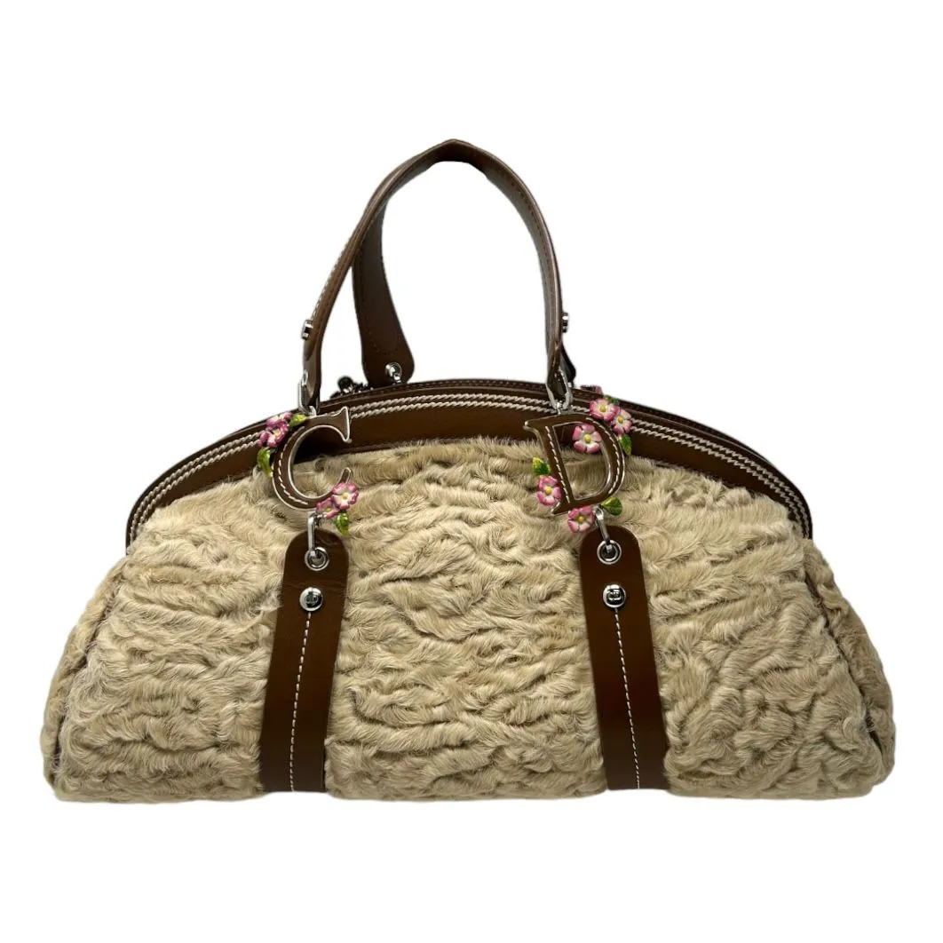 Dior Fur Logo Top Handle Bag