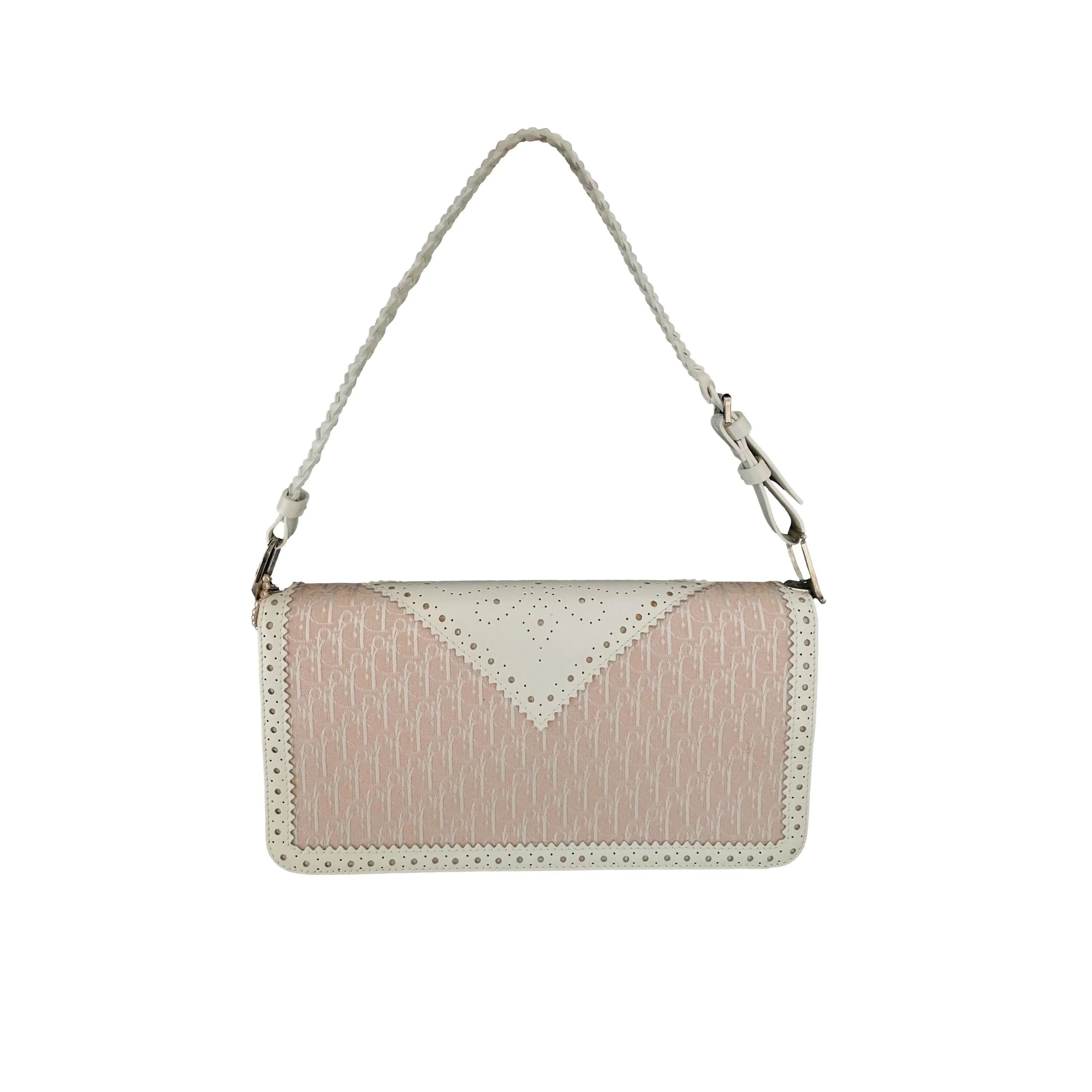 Dior Pink Monogram Braided Shoulder Bag