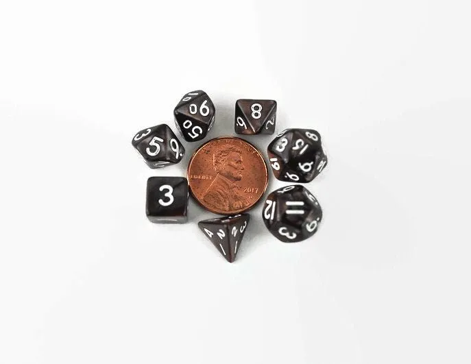 dnd mini dice set, dark brown