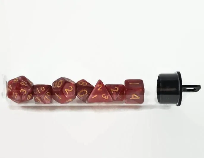 dnd mini dice set, red