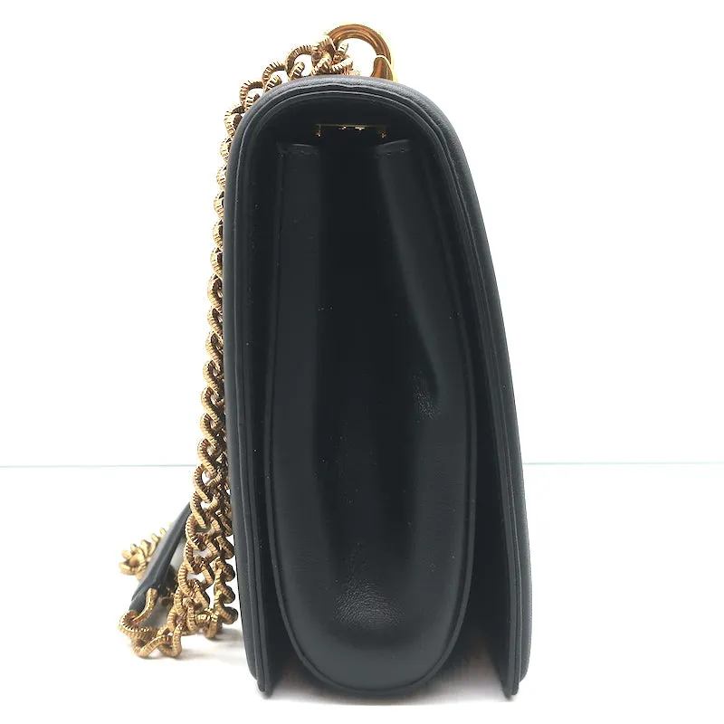 Dolce & Gabbana Devotion Large Shoulder Bag Black Quilted Leather Crossbody NEW
