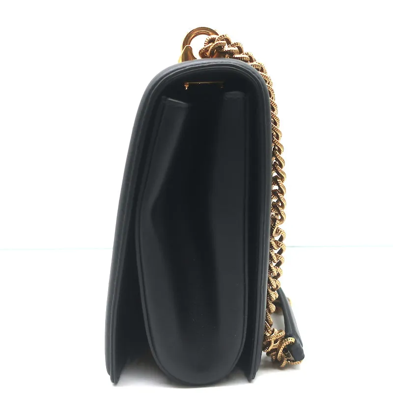 Dolce & Gabbana Devotion Large Shoulder Bag Black Quilted Leather Crossbody NEW