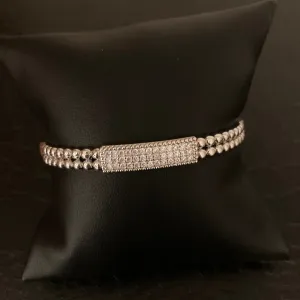 Double Beaded Bangle - Gold or Silver