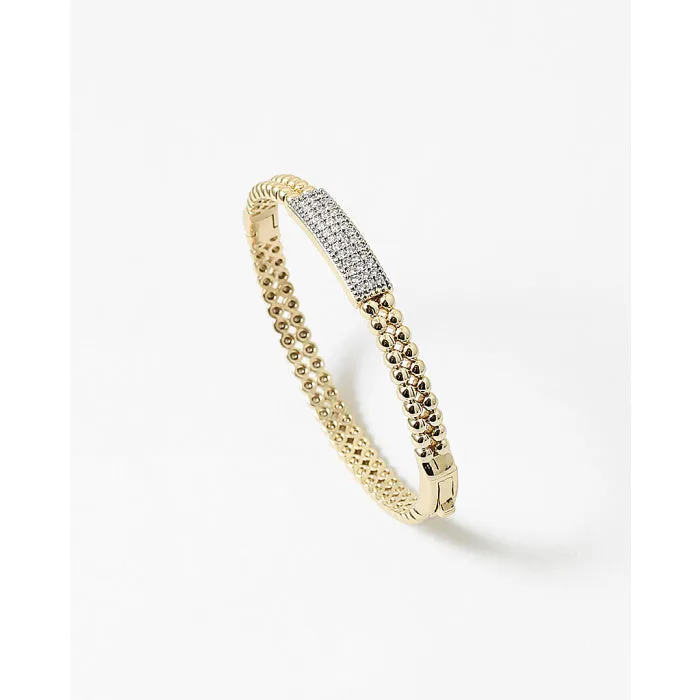 Double Beaded Bangle - Gold or Silver