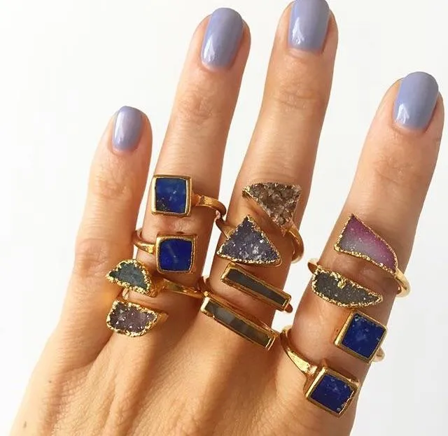 Double Freeform Druzy Ring