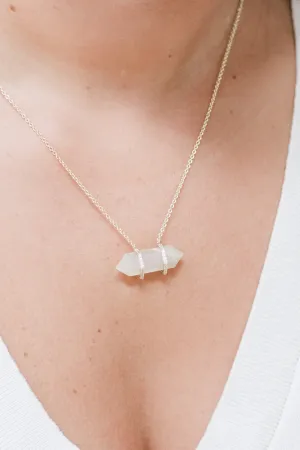 Double Point Necklace in Moonstone