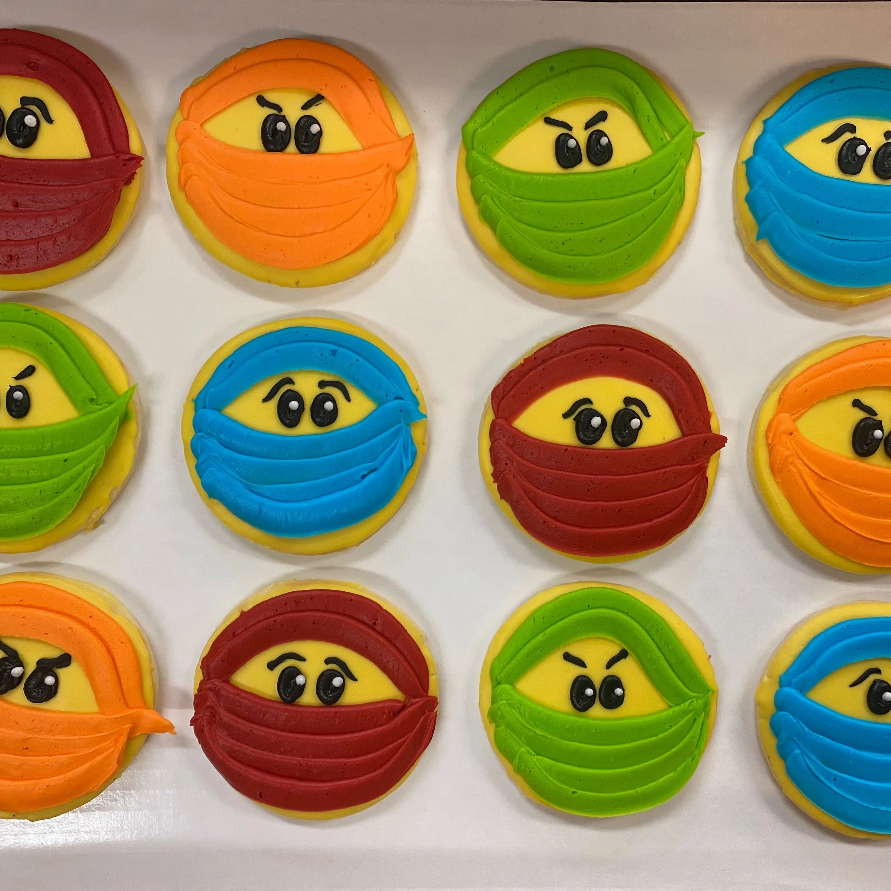 Dozen Ninja Face Theme Cookies