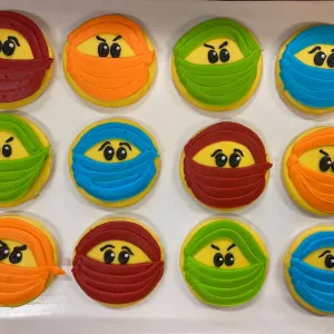 Dozen Ninja Face Theme Cookies