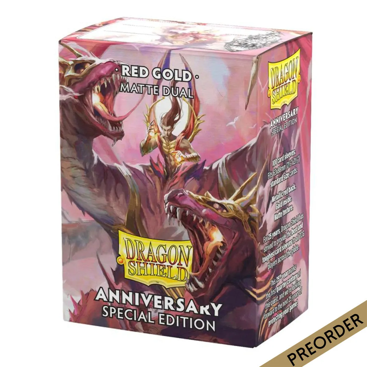 Dragon Shield 100ct Matte Dual Anniversary Special Edition Red Gold Sleeves