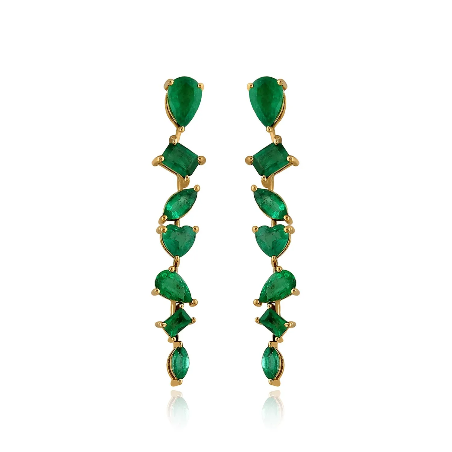 Drop Down Multi Shape Gemstone Earrings