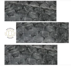 Embossed LEATHER Sheets, Charcoal Black Pull Up Longhorn Embossed | 12"x12", 12"x18", 12"x24" Precuts Sheets for Crafts