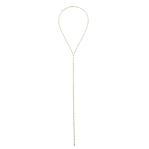 Emerald Enamel Lariat - 14K Gold Filled