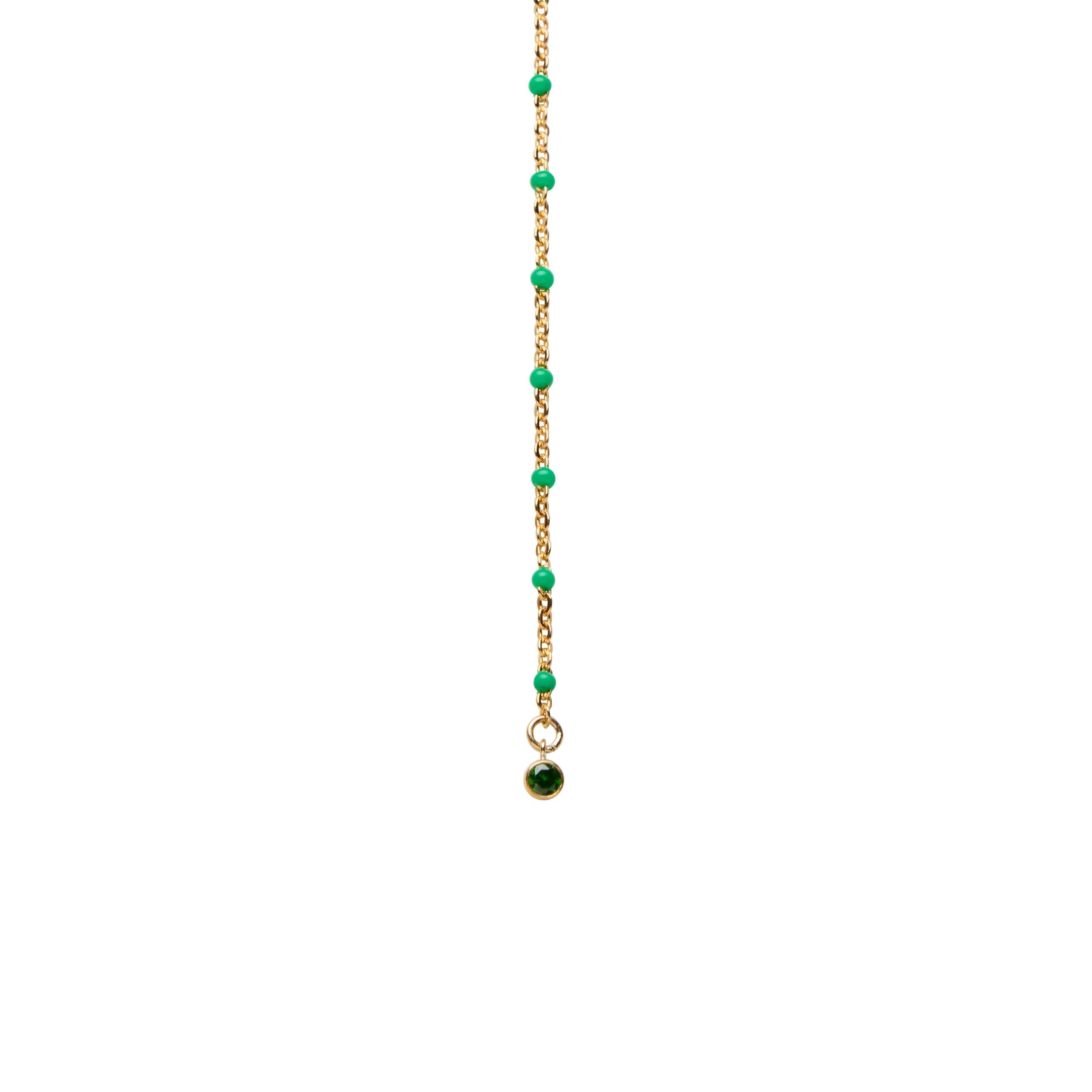 Emerald Enamel Lariat - 14K Gold Filled