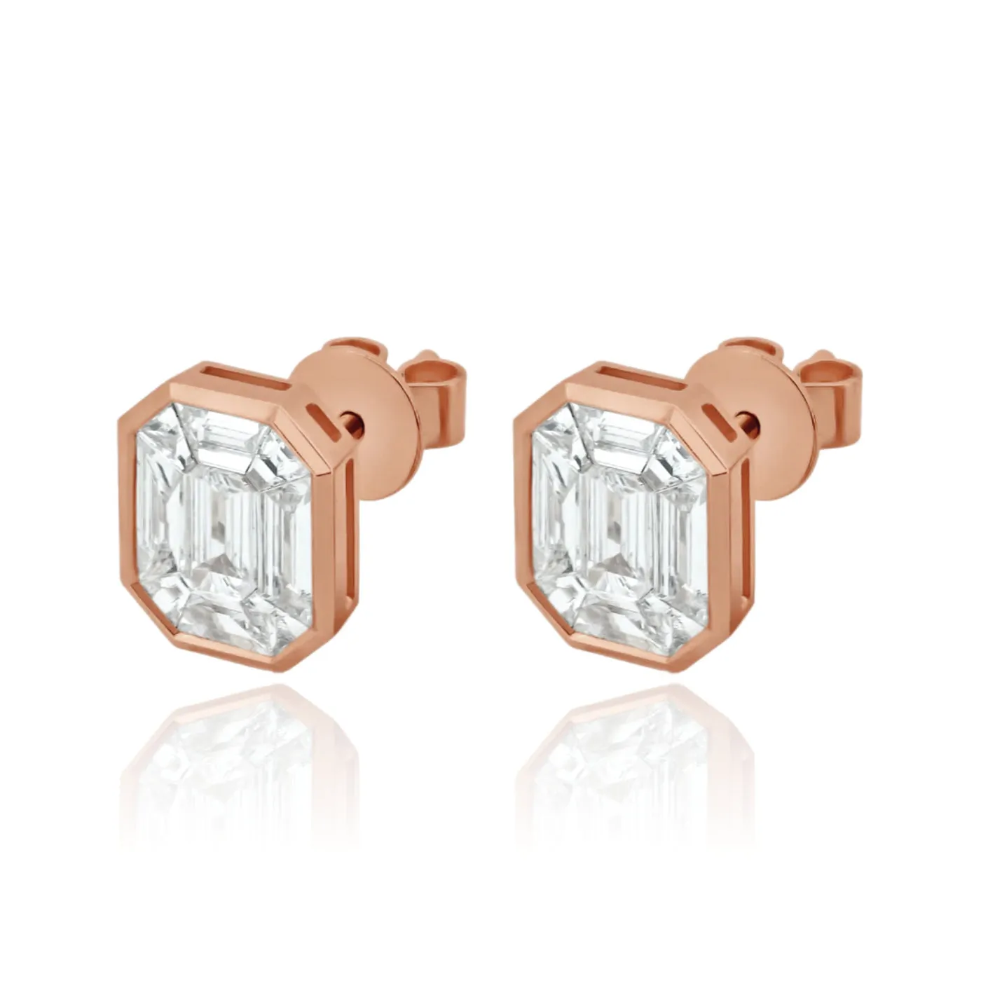Emerald Illusion Bezel Studs
