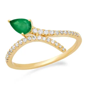 Emerald Snake Ring