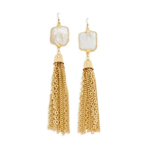 Eva Statement Pearl Tassel Earrings